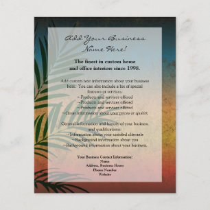 Prospectus 11,4 Cm X 14,2 Cm Tropical Sunset Palm Fronds