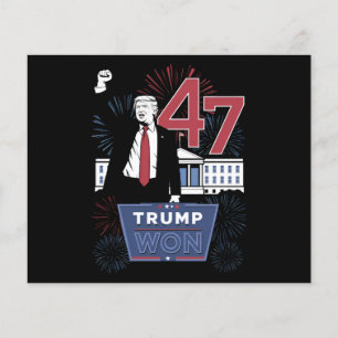 Prospectus 11,4 Cm X 14,2 Cm Trump a gagné le président 2024 47 Amérique États-