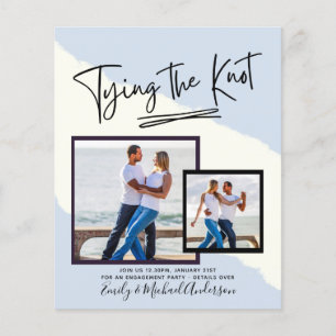Prospectus 11,4 Cm X 14,2 Cm Tying The Knot - Photo Engagement Party Invitation