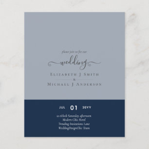 Prospectus 11,4 Cm X 14,2 Cm Typographie minimaliste moderne Couleur Mariage IN