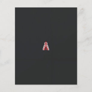 Prospectus 11,4 Cm X 14,2 Cm un arbre de noël rouge et blanc aux fleurs rouges