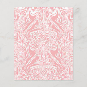 Prospectus 11,4 Cm X 14,2 Cm un design abstrait rose et blanc sur un fond blanc