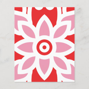 Prospectus 11,4 Cm X 14,2 Cm un motif rouge et blanc avec une fleur