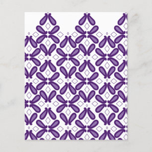 Prospectus 11,4 Cm X 14,2 Cm Un motif symétrique de couleur blanche et violette