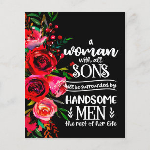 Prospectus 11,4 Cm X 14,2 Cm Une femme avec le cadeau de tous les fils, l'idée 