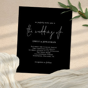 Prospectus 11,4 Cm X 14,2 Cm Valeur Simple Blanc Noir QR Code Invite de mariage