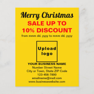 Prospectus 11,4 Cm X 14,2 Cm Vente de Noël d'affaires sur flyer jaune
