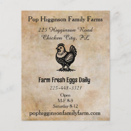 Prospectus 11,4 Cm X 14,2 Cm Vintage élevage de poulets