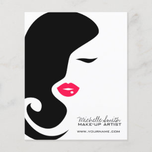 Prospectus 11,4 Cm X 14,2 Cm Visage de femme d'icône de maquillage dans des