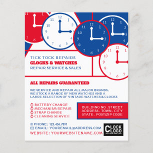 Prospectus 11,4 Cm X 14,2 Cm Visages de l'horloge, Horologiste publicité