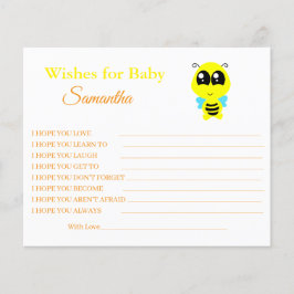 Prospectus 11,4 Cm X 14,2 Cm Vœux pour un bébé, abeille, flyer de carte pour ba