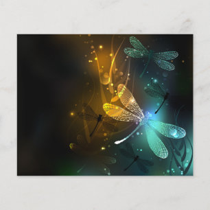 Prospectus 11,4 Cm X 14,2 Cm Vol de libellule verte lumineuse