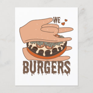 Prospectus 11,4 Cm X 14,2 Cm We Love Burgers - Burger Love - ASL ILY Obsession
