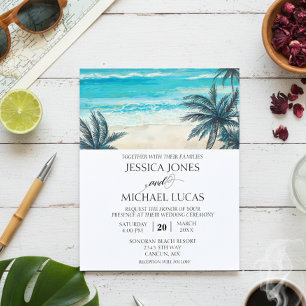 Prospectus 11,4 Cm X 14,2 Cm Wedding Beach Destination Ocean Watercolor Budget
