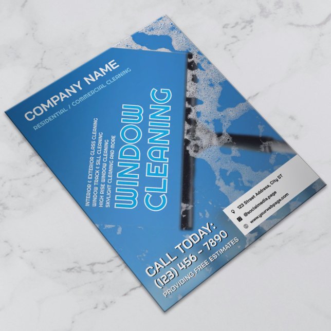 Prospectus 11,4 Cm X 14,2 Cm Window cleaning company (Créateur téléchargé)