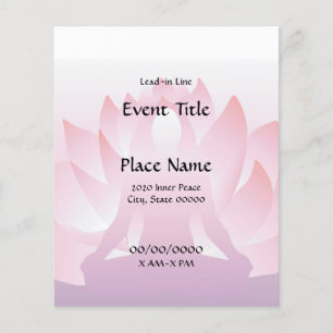 Prospectus 11,4 Cm X 14,2 Cm Yoga Lotus Small Event Flyer
