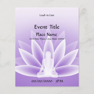 Prospectus 11,4 Cm X 14,2 Cm Yoga Lotus Violet Petit Événement Circulaire