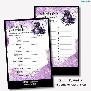 Prospectus 14 Cm X 21,6 Cm 25 x 2 Goth Baby shower Jeux Halloween violet