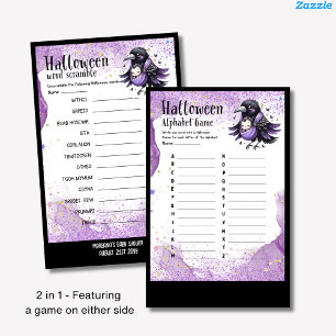 Prospectus 14 Cm X 21,6 Cm 25 x 2 Goth Baby shower Jeux Halloween violet