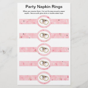 Prospectus 14 Cm X 21,6 Cm 5 par feuille Anneaux Mariages roses Bagues papier