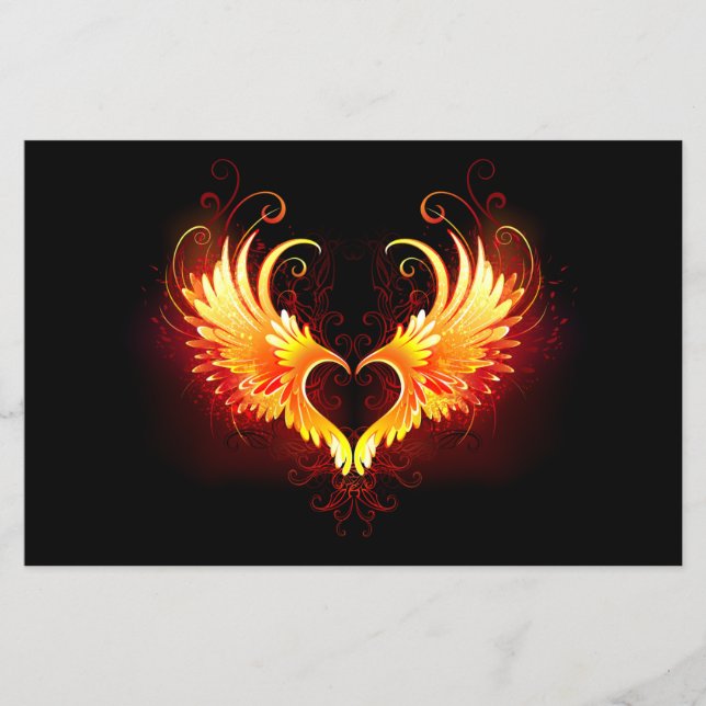 Prospectus 14 Cm X 21,6 Cm Angel Fire Heart with Wings (Devant)