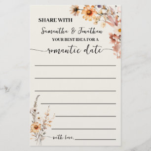 Prospectus 14 Cm X 21,6 Cm Automne Fleurs sauvages Partager Date Idée Douche 