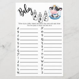 Prospectus 14 Cm X 21,6 Cm Baby shower de vache Beau jeu de rêve Baby Carte A