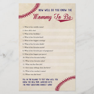 Prospectus 14 Cm X 21,6 Cm Baseball Dans quelle mesure connaissez-vous la fut