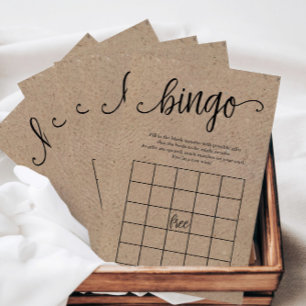 Prospectus 14 Cm X 21,6 Cm Bingo Rustique Kraft Fête des mariées, Carte de je