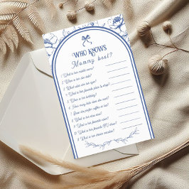 Prospectus 14 Cm X 21,6 Cm Blue Floral Ornement Vintage Baby shower Jeu