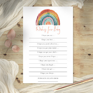 Prospectus 14 Cm X 21,6 Cm Boho Retro Rainbow Wis pour Baby shower Game