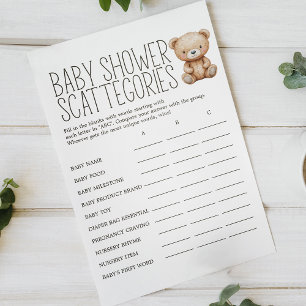 Prospectus 14 Cm X 21,6 Cm Boho Woodland Animal Baby shower Scattegories Jeu