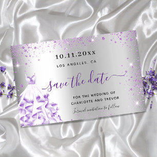 Prospectus 14 Cm X 21,6 Cm budget de la robe violet argent mariage enregistre