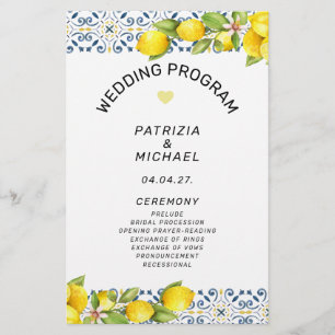 Prospectus 14 Cm X 21,6 Cm Budget Moderne Lemon Programme de Mariage Méditerr