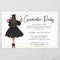 Budget Moderne Script Graduation Party Invitation