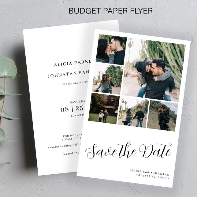 Prospectus 14 Cm X 21,6 Cm Budget multi photo collage mariage faire part de d (Créateur téléchargé)