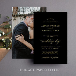 Prospectus 14 Cm X 21,6 Cm Budget or noir photo faire-part de mariage