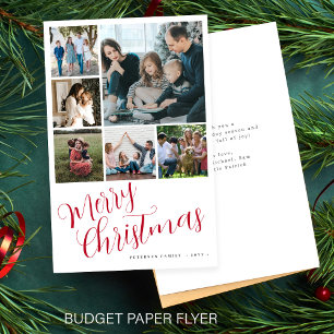 Prospectus 14 Cm X 21,6 Cm Budget photo collage rouge Joyeux Noël Fêtes