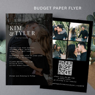 Prospectus 14 Cm X 21,6 Cm Budget photo superposition QR RSVP faire-part de m