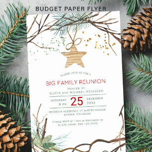 Prospectus 14 Cm X 21,6 Cm Budget rustique vacances d'hiver invitation fête