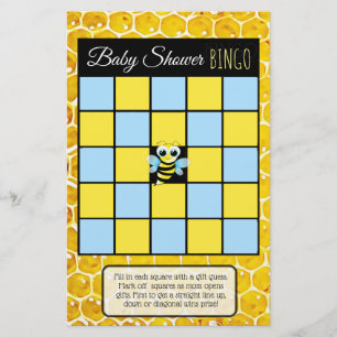 Prospectus 14 Cm X 21,6 Cm Bumblebee Honey Bee Thème baby shower jeux