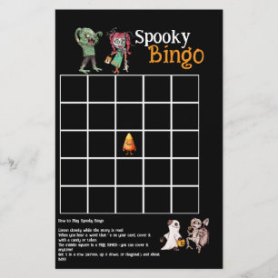 Prospectus 14 Cm X 21,6 Cm Carte de Bingo Éffrayante SpooktacularHalloween Ba