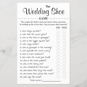 Prospectus 14 Cm X 21,6 Cm Carte de jeu de chaussures Mariage