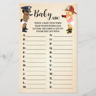 Prospectus 14 Cm X 21,6 Cm Carte de jeu pour Baby Shower "Bébé ABC Petit Recr