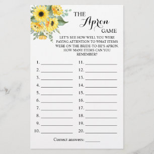 Prospectus 14 Cm X 21,6 Cm Carte de jeu Tournesol Apron Shower Greenery