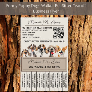 Prospectus 14 Cm X 21,6 Cm Chien à chier Walker Sitter QR Code Tourner modern