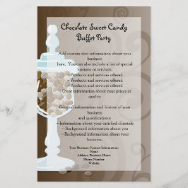 Prospectus 14 Cm X 21,6 Cm Chocolat Candy Buffet Bar, Urn of Sweets