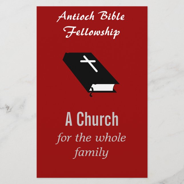 Prospectus 14 Cm X 21,6 Cm Christian Church Flyer personnalisable" (Devant)