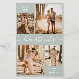 Prospectus 14 Cm X 21,6 Cm Circulaire de Mariage de Collage Vert de la taille