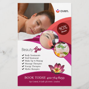Prospectus 14 Cm X 21,6 Cm Circulaire personnalisée Spa Beauté